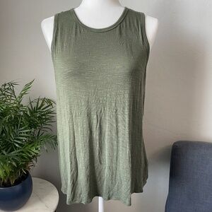 Old Navy Luxe Hi-Neck Slub Tank Top - Womens Sz L - Olive Green